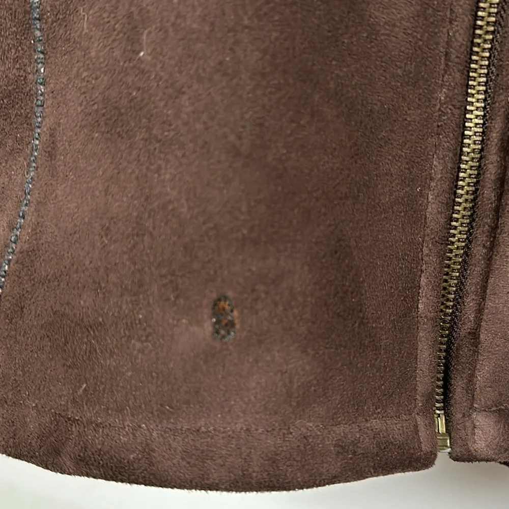 Vintage  Marvin Richards Brown Hooded Faux Suede Jacket and Faux Fur Lining, S